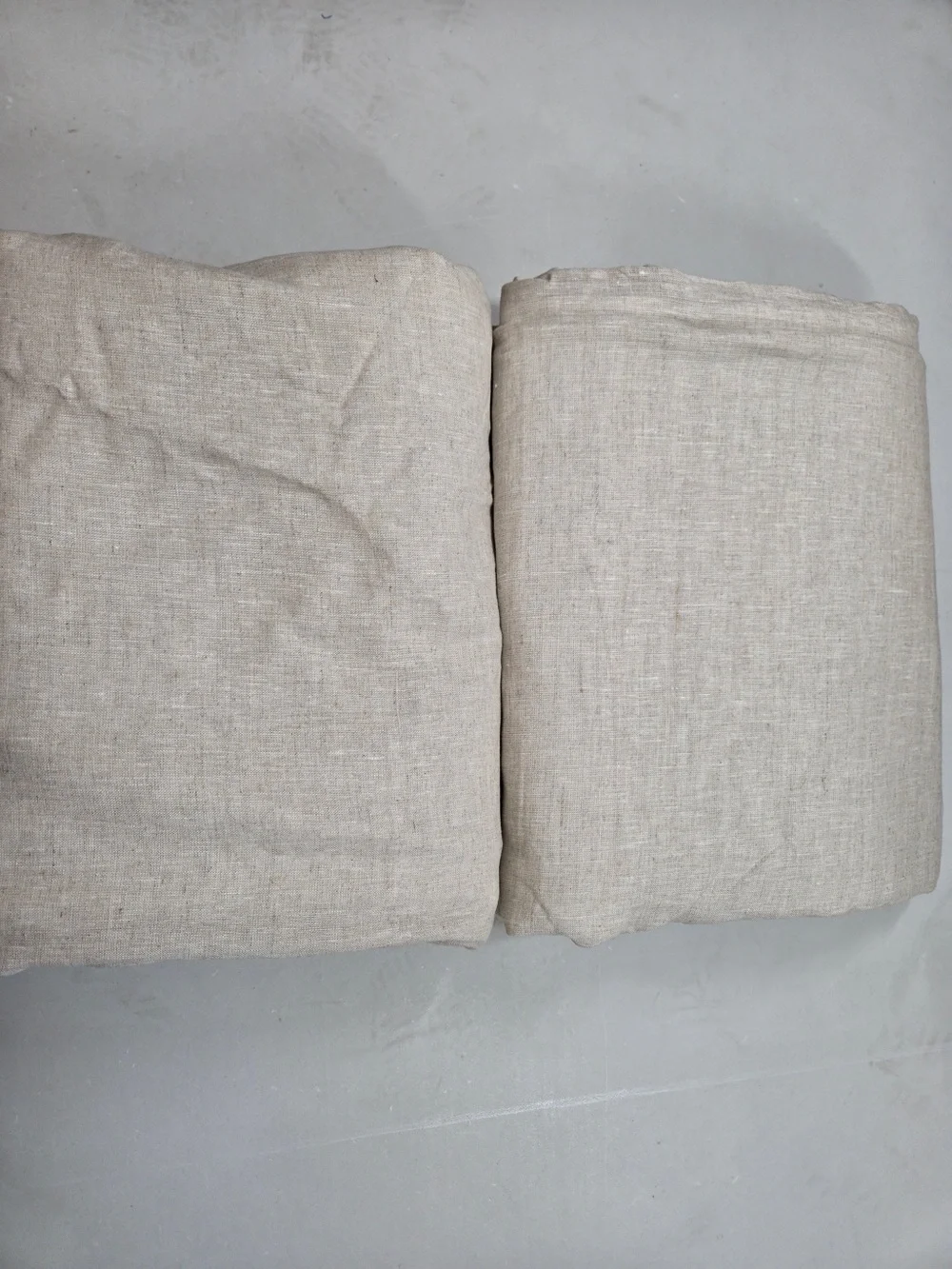 QUINCE Set Of 2 48x84 European Linen True Blackout Curtains Flax 9970